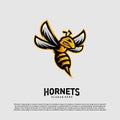 Bee logo design vector. Hornets logo template. Icon symbol