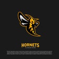 Bee logo design vector. Hornets logo template. Icon symbol