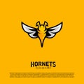 Bee logo design vector. Hornets logo template. Icon symbol