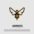 Bee logo design vector. Hornets logo template. Icon symbol