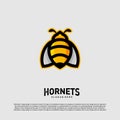 Bee logo design vector. Hornets logo template. Icon symbol