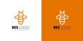 Bee Logo design vector template linear geometric style. Bug Logotype concept creative funny icon. Royalty Free Stock Photo