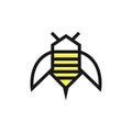Bee Logo design vector template linear geometric style. Bug Logotype concept creative funny icon Royalty Free Stock Photo