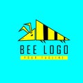 Bee logo flat design vector Royalty Free Stock Photo