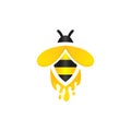 bee logo with honey splash