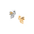 Bee logo icon creative design Royalty Free Stock Photo