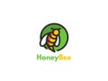 Bee logo icon design. The concept for the industry sales and production of honey, breeding and keeping bees. Royalty Free Stock Photo