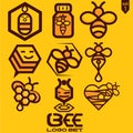 Bee logo set
