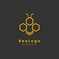 bee logo template, honey design vector, icon