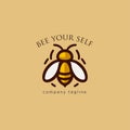 Bee logo template vector icon element design. Honey bee logo illustration