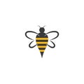Bee Logo Template vector icon illustration design. Royalty Free Stock Photo