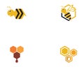 Bee Logo Template vector icon illustration design. Royalty Free Stock Photo