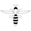 Bee logo vector icon illustration, flying wasp