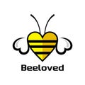 Bee logo vector and icon