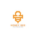 Bee logotype design concept template stylized business logo idea.