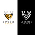 Bee love logo design Royalty Free Stock Photo