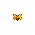 Bee with love wing logo icon template