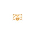 Bee with love wing logo icon template