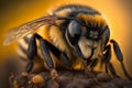 Bee in macro close-up