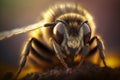 Bee in macro close-up