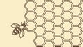 Bee on Partial Honeycomb Pattern, vector design Generative AI Royalty Free Stock Photo