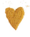 Bee pollen granules crumbled in the shape of heart Royalty Free Stock Photo