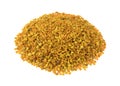 Bee pollen granules on a white background