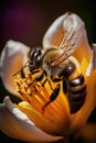 bee pollinating illustration design art. Royalty Free Stock Photo