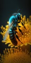 bee pollinating illustration design art. Royalty Free Stock Photo