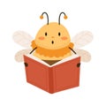 Bee Reading Book Royalty Free Stock Photo