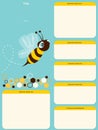 Honeybee research poster template vector illustration with graphical abstract