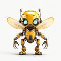 Bee robot, cute robotic insect isolated over white background. Created with generative Ai