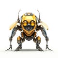 Bee robot, cute robotic insect isolated over white background. Created with generative Ai