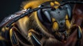 Bee\'s Head Up Close: An Ultra-Realistic Super Macro