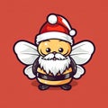 bee in santa claus costume Royalty Free Stock Photo