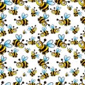 Bee Seamles Background Vector