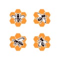 Bee set. Collection icon bee. Vector Royalty Free Stock Photo