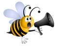 Bee Shouting Into Megaphone