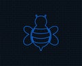 Bee sign icon. Honeybee or apis symbol.