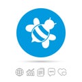 Bee sign icon. Honeybee or apis symbol.