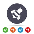 Bee sign icon. Honeybee or apis symbol.