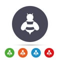 Bee sign icon. Honeybee or apis symbol.