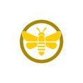 Bee sign logo, Honeybee or apis symbol