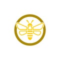 Bee sign logo, Honeybee or apis symbol