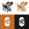 Bee Silhouette Vector Royalty Free Stock Photo