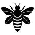 Bee silhouette vector illustration Royalty Free Stock Photo