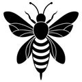 Bee silhouette vector illustration Royalty Free Stock Photo