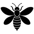 Bee silhouette vector illustration Royalty Free Stock Photo