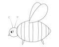 Bee. Sketch. Little fly, honey lover. Vector illustration. Coloring book for children. Bumblebee wife. An insect with wings.