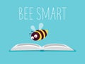 Bee smart book Royalty Free Stock Photo